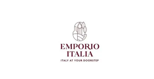 Logotipo da Emporio Italia, distribuidora de produtos alimentares e vinhos italianos.